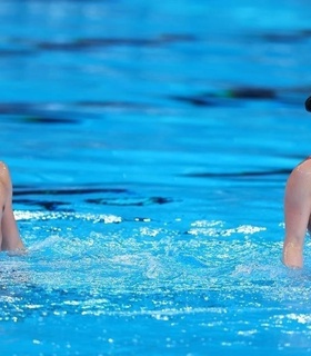 Эдуард Ким и Наргиза Болатова завоевали золотую медаль этапа Кубка мира по артистическому плаванию