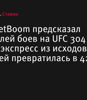 Клиент BetBoom выиграл 425 000 рублей, предсказав исходы боев на UFC 304