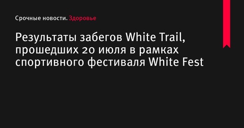 Результаты трейловых забегов White Trail, прошедших 20 июля в Пермском крае