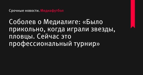 Александр Соболев о трансформации Медиалиги в профессиональный турнир