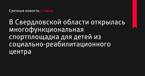 В Свердловской области открылась многофункциональная спортплощадка для детей из реабилитационного центра