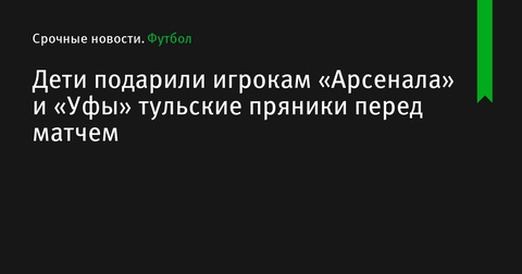 Дети подарили футболистам «Арсенала» и «Уфы» тульские пряники перед матчем