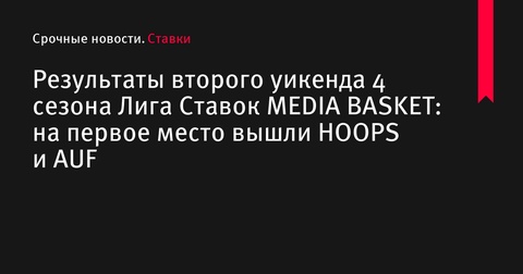 HOOPS и AUF возглавили турнирную таблицу после второго уикенда 4 сезона Лига Ставок MEDIA BASKET