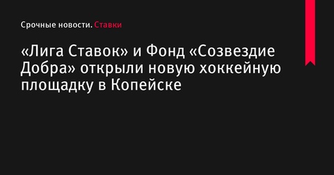 «Лига Ставок» и Фонд «Созвездие Добра» открыли новую хоккейную площадку в Копейске